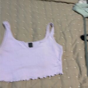 Lilac Ribbed Crop Top